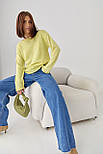 В'язаний джемпер із необробленими краями — жовтий колір, ONE SIZE (є розміри), фото 3