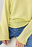 В'язаний джемпер із необробленими краями — жовтий колір, ONE SIZE (є розміри), фото 4