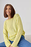 В'язаний джемпер із необробленими краями — жовтий колір, ONE SIZE (є розміри), фото 5