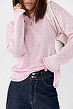 В'язаний джемпер із необробленими краями — рожевий колір, ONE SIZE (є розміри), фото 4