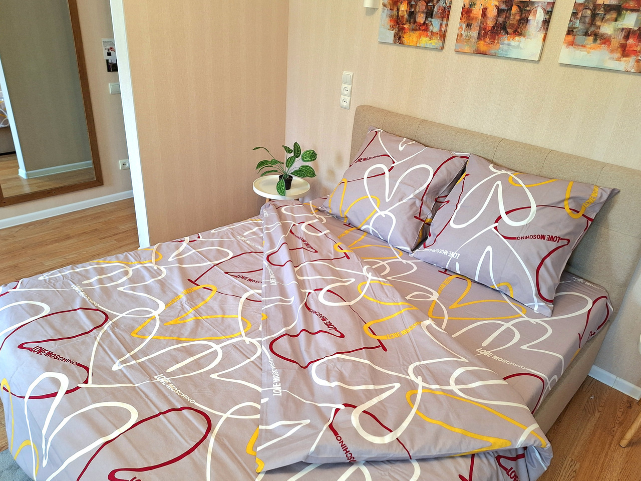 Набір постільної білизни Бязь Голд Люкс №бл441 Євро 220х240 на кнопках