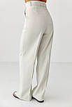 Класичні жіночі прямі штани — молочний колір, XL (є розміри), фото 2
