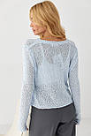 Кардиган із легкого в'язання на ґудзиках — блакитний колір, ONE SIZE (є розміри), фото 2