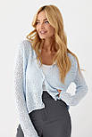 Кардиган із легкого в'язання на ґудзиках — блакитний колір, ONE SIZE (є розміри), фото 5