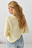 Кардиган із легкого в'язання на ґудзиках — жовтий колір, ONE SIZE (є розміри), фото 2