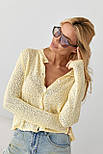 Кардиган із легкого в'язання на ґудзиках — жовтий колір, ONE SIZE (є розміри), фото 5