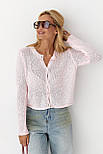 Кардиган із легкого в'язання на ґудзиках — рожевий колір, ONE SIZE (є розміри), фото 3