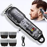 Тример машинка для гоління та стрижки бороди та волосся Electric  Vintage T9 акумуляторна 2 кольори, фото 2