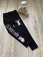 Чорні лосини з принтом для дівчинки