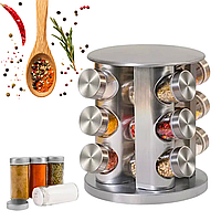 Баночки для спецій 12 шт органайзер для спецій з підставкою органайзери набір контейнерів для приправ