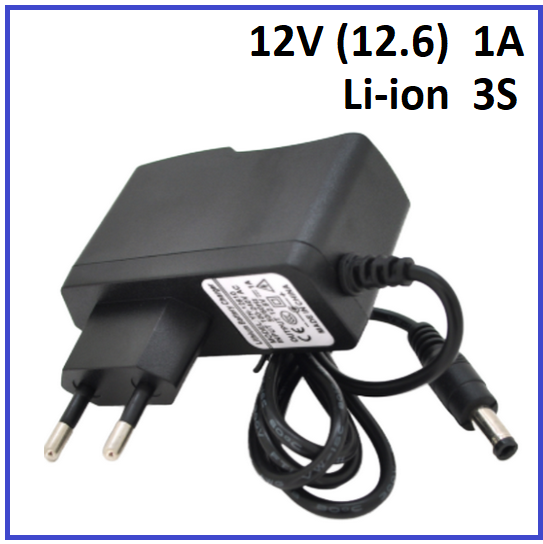 Зарядний пристрій Voltronic для Li-ion 12V (12.6) 3S до 1A штекер 5.5х2.5, фото 1