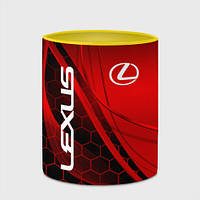 Чашка с принтом Lexus red geometry Лексус 330 мл (цвет чашки на выбор)