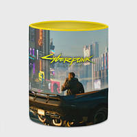 Чашка с принтом Cyberpunk 2077 330 мл (цвет чашки на выбор)