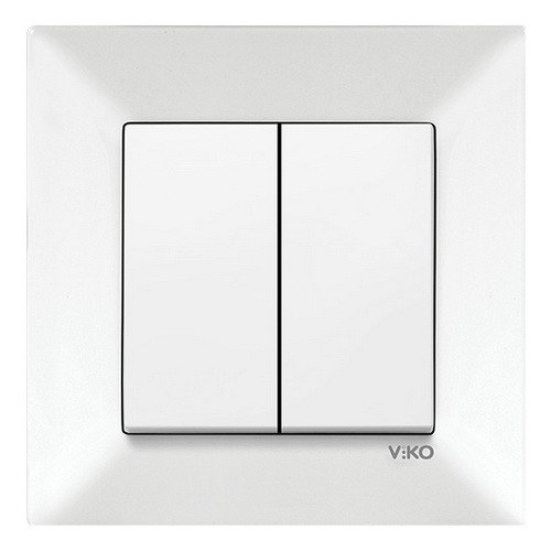 Вимикач двоклавішний Viko Meridian білий, фото 1