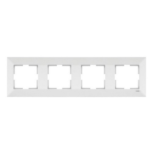 Рамка для розеток 4 пости Viko Meridian біла горизонтальна, фото 1
