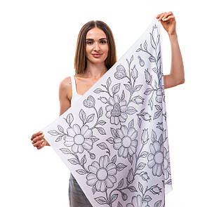 Хустка шовкова Чорно-білий штрих