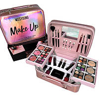 Набір косметики для макіяжу у валізці для підлітків дівчат жінок Рожевий (60712)