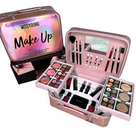 Набір косметики для макіяжу у валізці для підлітків дівчат жінок Рожевий (60712)