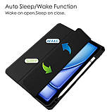 Чохол Clear Acrylic для iPad Air 11" M2/M3 (2024/2025), Air 4/5 10.9" (2020/2022) з місцем для стілусу Чорний, фото 3