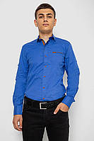 Мужская рубашка электрик из хлопка стрейч с принтом и длинным рукавом