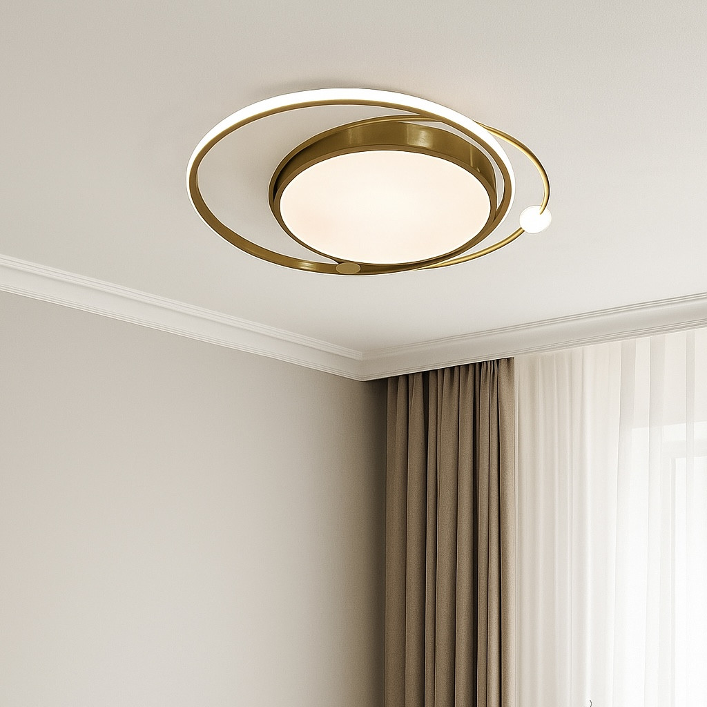 Стельовий круглий Led люстра до 18 м² у золотому кольорі 78 Вт (2469/600GD), фото 1