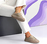 Кеди жіночі шкіряні на шнурках білі та бежеві 36-41, фото 8