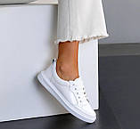 Кеди жіночі шкіряні на шнурках білі та бежеві 36-41, фото 9