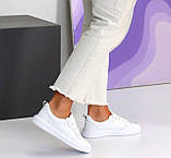 Кеди жіночі шкіряні на шнурках білі та бежеві 36-41, фото 10