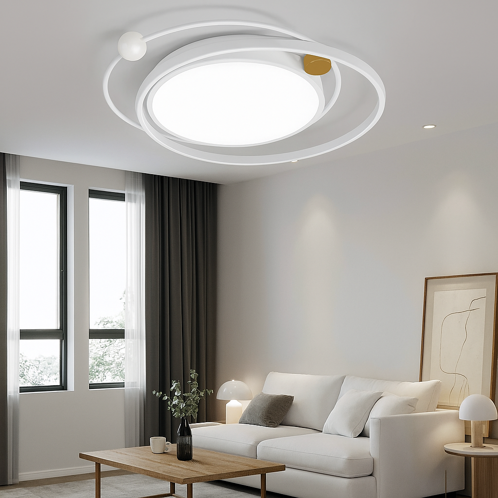 Стельовий круглий Led люстра до 18 м² білого кольору (2469/600WH), фото 1