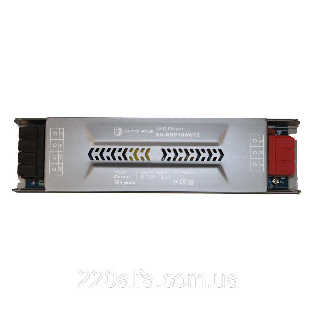 LED драйвер 100 Вт 12 В, серія IP20 Pro, гарантія 4 роки, фото 1