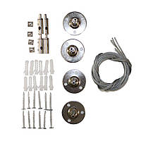 Тросовий підвіс з цангою 1,5 м (4 троси/набір), срібний