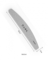 DARK набір пилочок - напівколо на піні сірий, 25 шт (180/240 грит)