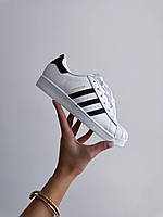 Білі шкіряні жіночі кросівки Adidas Superstar - демісезонні кеди адідас