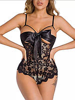 Женский эротический боди Surprise с бантиком на груди, Сексуальный боди с открытым доступом, Прозрачный боди для соблазна