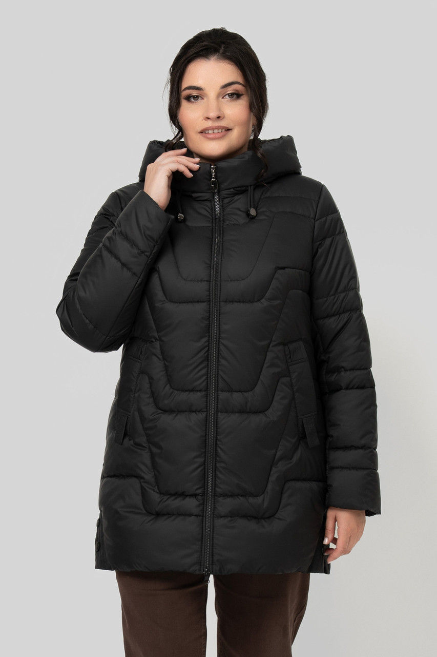 Жіноча чорна куртка Мадейра у розмірах 50-60, фото 1