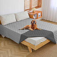 Водонепроницаемый коврик для собак WIKEHOEX 132x203 см для стиральной машины двусторонний серый