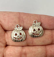 Подвеска "Тыква Хэллоуин" 14×16 мм металлическая, для украшений и декора серебро Фурнитура для бижутерии