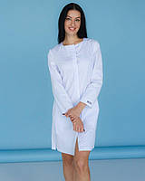 Медицинский халат женский кнопки Жаклин р.40 (40-54) коттон белый рукав длинный - Медицинская одежда Белый Халат