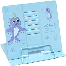 Підставка для книжок металева, для дівчинки Bambi Морський коник 21х20 см блакитна