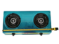 Газова плита настільна - таганок Мрія 2 конфорки з п'єзопідпалом, нержавіюча сталь