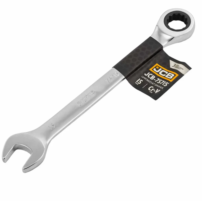 Ключ гайковий з тріскачкою 15 мм JCB Tools JCB-75715, фото 1