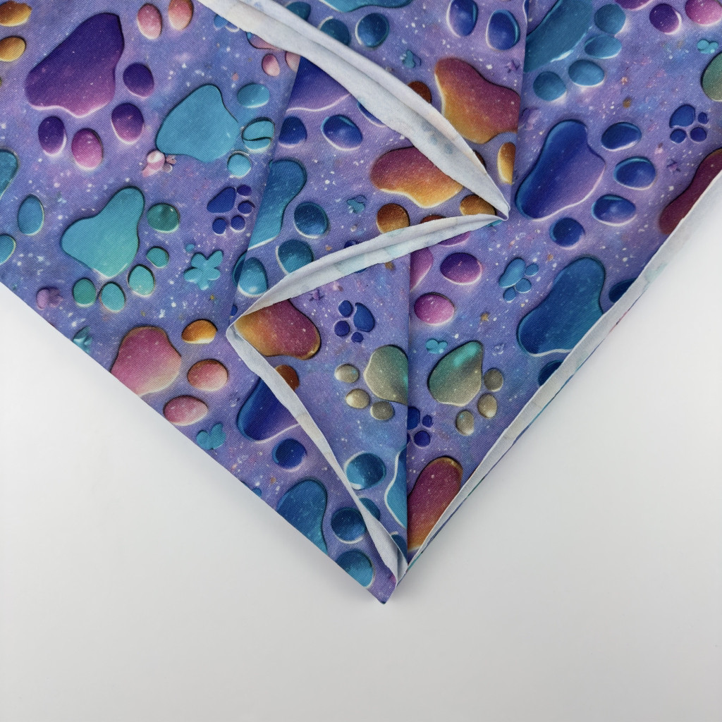 Футер двунитка "Лапки кольорові"- 180см. (діджитал) ВІДРІЗ 1.25м