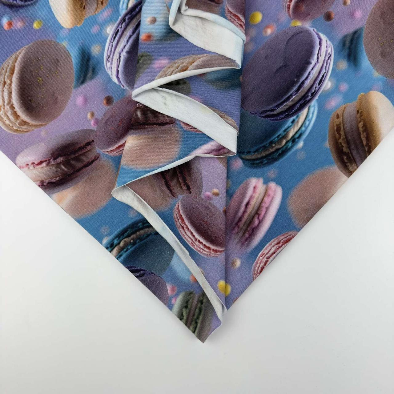 Стрейч кулір принт "Макаруни кольорові" - 180см. (діджитал)