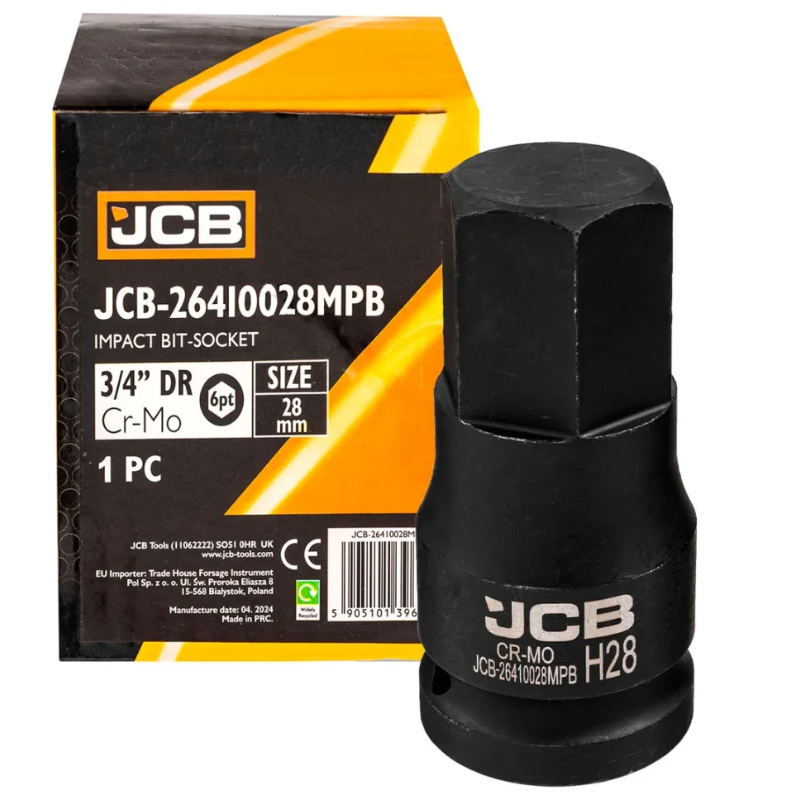 Головка-біта ударна HEX 3/4" 28 мм JCB Tools JCB-26410028MPB, фото 1