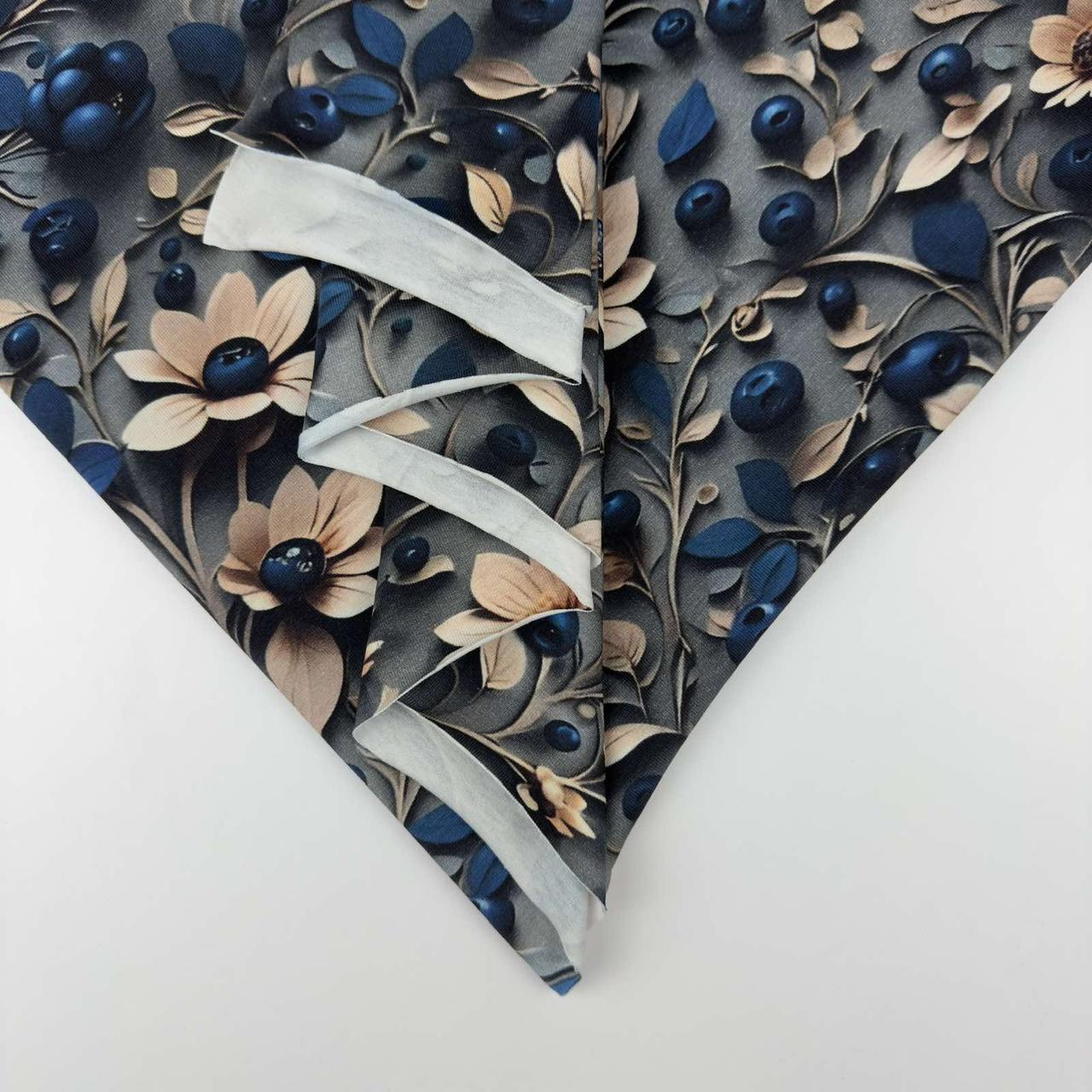 Стрейч кулір принт "Смачна лохина" — 180 см. (діджитал)