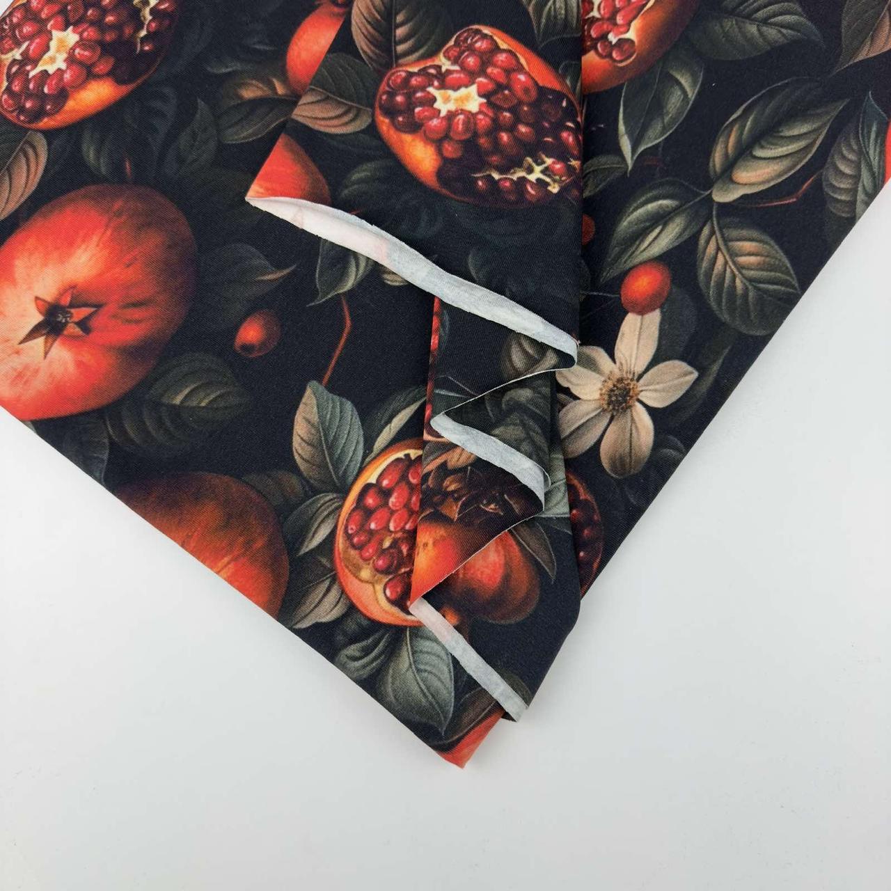 Стрейч кулір принт "Гранат" — 180 см. (діджитал)