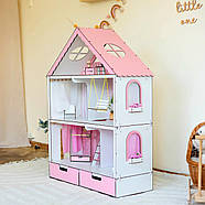"Фантазія" з органайзером ляльковий будиночок NestWood для Барбі рожевий + вітальня, фото 8