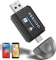 Беспроводной автомобильный адаптер CarPlay Android Auto ESSGOO 2-в-1, поддержка iOS 10+ и Android 11+, Карплей