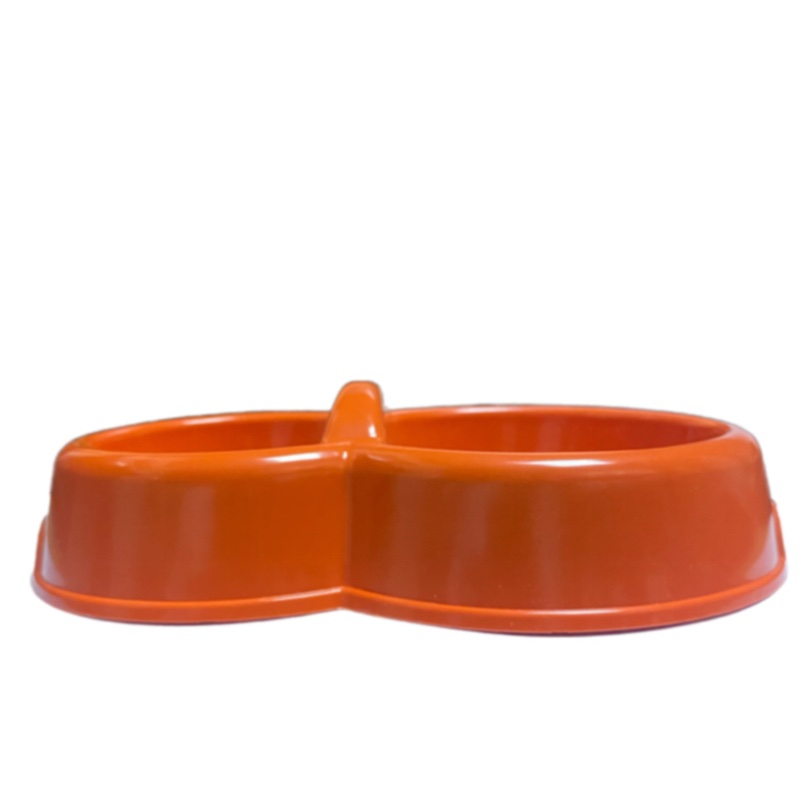 Миска для котів вісімка мала подвійна весна 100 і 180 мл Природа жовтогаряча М-25698, фото 1