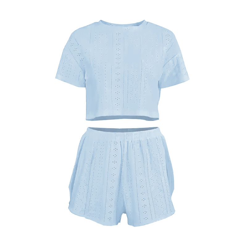 Жіноча піжама Lesko для дому та сну SM24107A Blue L футболка та шорти 5 шт., фото 1